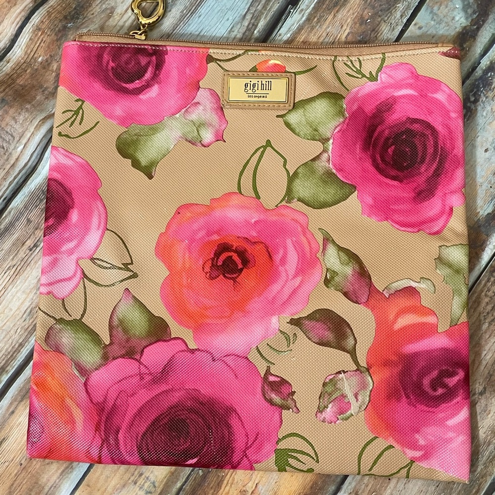 Gigi Hill Enchanted Nylon Green & Pink Large Scarlett Bag